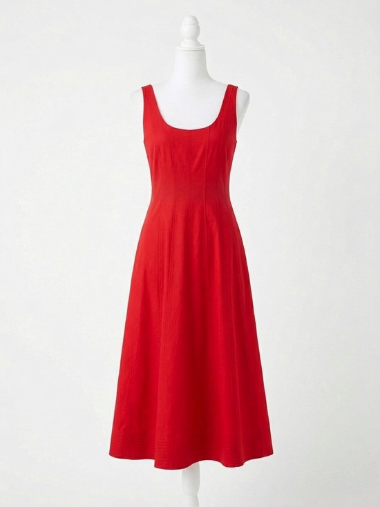 Banana Republic Dresses & Skirts - NWT $330 BR Banana Republic Structured Red Seamed Scoop Neck Midi Dress Size 4